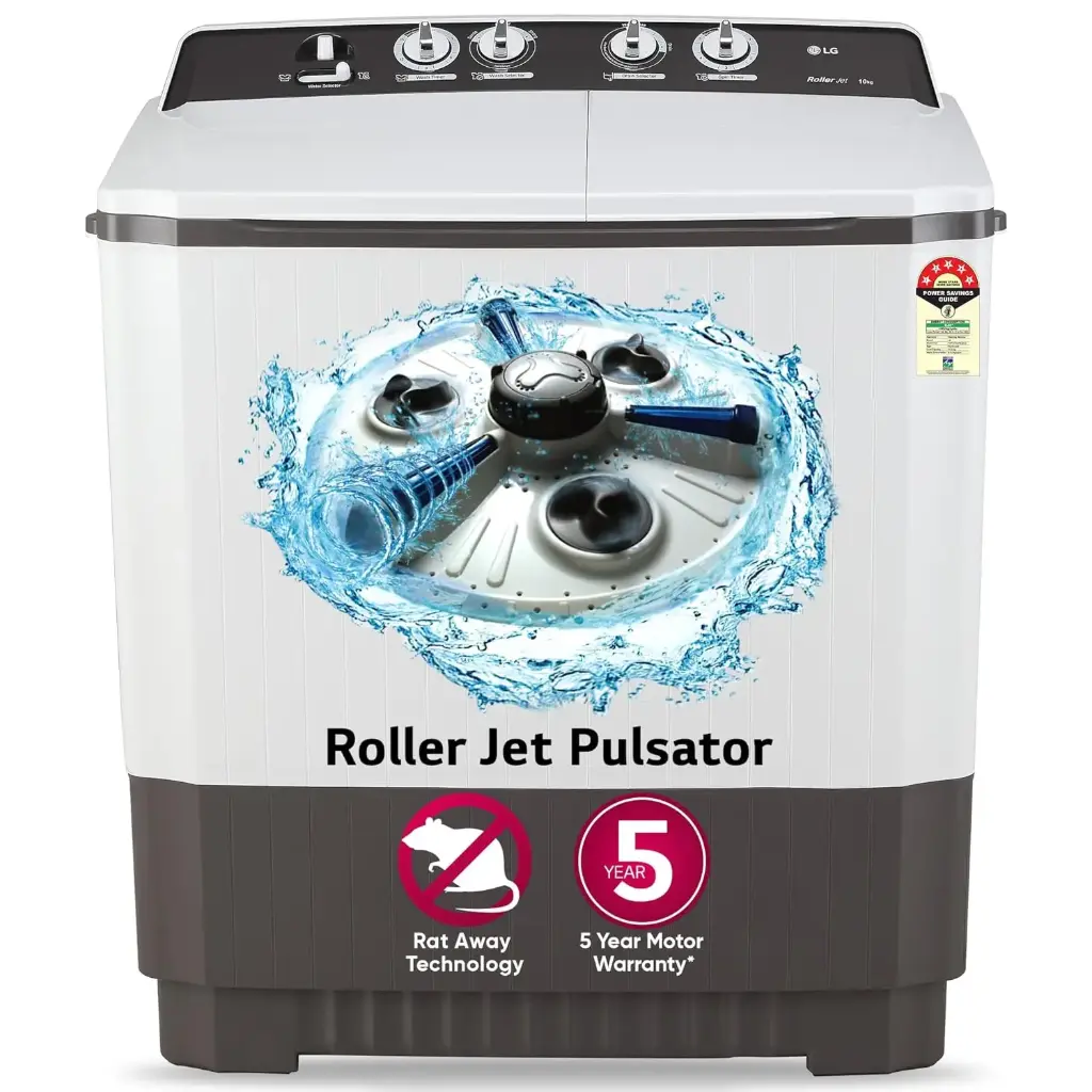 LG 10 kg Semi-Automatic Top Load Washing Machine (P1040RGAZ, Dark Gray)