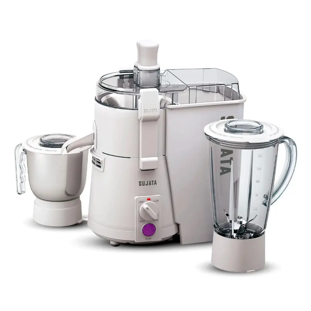  Sujata Powermatic Plus 900 Watts Juicer Mixer Grinder | 22000 Rotations Per Min | 90 Minutes Continuous Running | 2 Versatile Jars 1750 ml and 1000 ml