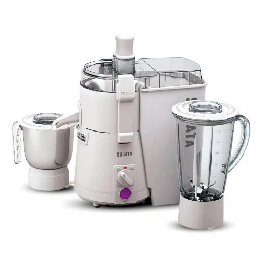  Sujata Powermatic Plus 900 Watts Juicer Mixer Grinder | 22000 Rotations Per Min | 90 Minutes Continuous Running | 2 Versatile Jars 1750 ml and 1000 ml